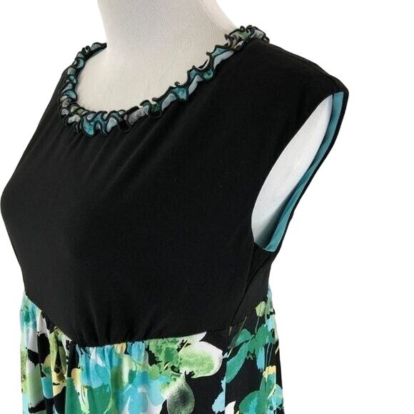 Perceptions Empire Waist Dress Knee Length Boat Neck Cap Sleeves Size 6P - Picture 3 of 8